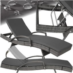 tectake Oceane Grey 5 Level Adjustable Aluminium Frame Sun Lounger - Size: 74.5 x 62 x 190cm - Wilko - thumbnail 3