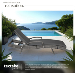 tectake Oceane Grey 5 Level Adjustable Aluminium Frame Sun Lounger - Size: 74.5 x 62 x 190cm - Wilko - thumbnail 5
