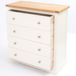 Castelli 4 Drawer Off White Chest of Drawers with Chrome Knobs - Wilko - thumbnail 6