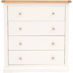 Castelli 4 Drawer Off White Chest of Drawers with Chrome Knobs - Wilko - thumbnail 3