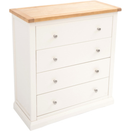 Castelli 4 Drawer Off White Chest of Drawers with Chrome Knobs - Wilko - thumbnail 5