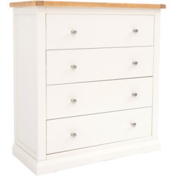 Castelli 4 Drawer Off White Chest of Drawers with Chrome Knobs - Wilko - thumbnail 4