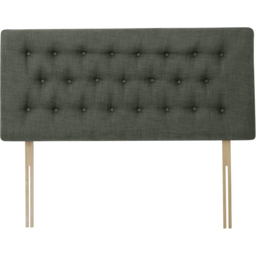 Bedmaster Lona Single Charcoal Linen Buttoned Headboard - Grey - Wilko - thumbnail 3