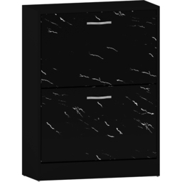VIDA DESIGNS 2 Drawer Black Marble Shoe Cabinet - Size: 80 x 60 x 24cm - Wilko - thumbnail 3