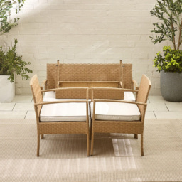 Furniturebox Zante 4 Seater Beige Rattan Sofa Lounge Set - Cream - Wilko - thumbnail 7