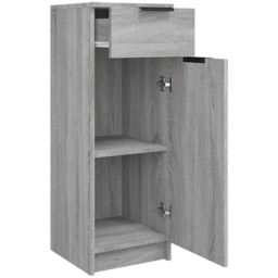 vidaXL Single Door Single Drawer Grey Sonoma Bathroom Cabinet - Size: 90 x 32 x 34cm - Wilko - thumbnail 7