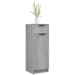 vidaXL Single Door Single Drawer Grey Sonoma Bathroom Cabinet - Size: 90 x 32 x 34cm - Wilko - thumbnail 4