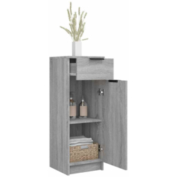 vidaXL Single Door Single Drawer Grey Sonoma Bathroom Cabinet - Size: 90 x 32 x 34cm - Wilko - thumbnail 6