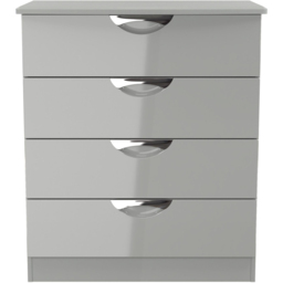 Crowndale Camden 4 Drawer Grey Gloss and Dusk Grey Chest of Drawers Ready Assembled - Grey Gloss & Dusk Grey - Wilko - thumbnail 3