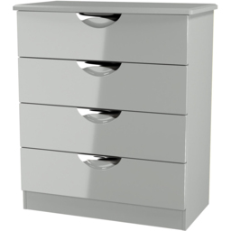 Crowndale Camden 4 Drawer Grey Gloss and Dusk Grey Chest of Drawers Ready Assembled - Grey Gloss & Dusk Grey - Wilko - thumbnail 5