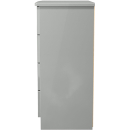 Crowndale Camden 4 Drawer Grey Gloss and Dusk Grey Chest of Drawers Ready Assembled - Grey Gloss & Dusk Grey - Wilko - thumbnail 4