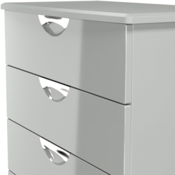 Crowndale Camden 4 Drawer Grey Gloss and Dusk Grey Chest of Drawers Ready Assembled - Grey Gloss & Dusk Grey - Wilko - thumbnail 6
