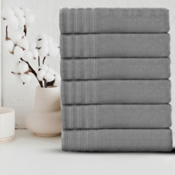 Velosso Hampi Cotton Silver Hand Towel Set of 2 - Grey - Wilko - thumbnail 3