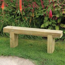 Forest Garden Sleeper Bench 1.2m - Size: 2 Seater - Brown - Wilko