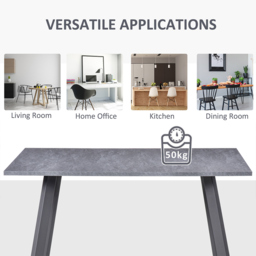 Portland 4 Seater Wooden Rectangular Dining Table Dark Grey - Wilko - thumbnail 6