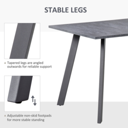 Portland 4 Seater Wooden Rectangular Dining Table Dark Grey - Wilko - thumbnail 4