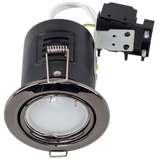 ValueLights Black Chrome Cool White LED Tiltable Ceiling Downlight 6 Pack - Size: 11 x 10.5 x 10.5cm - Wilko - image 1