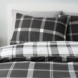 Brodie Check Duvet Set Black and White King - Wilko - thumbnail 4