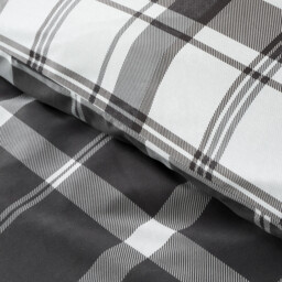 Brodie Check Duvet Set Black and White King - Wilko - thumbnail 6
