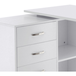 Portland 3 Drawer 2 Shelf L Shaped Desk White - Size: 117 x 83.5 x 76cm - Wilko - thumbnail 4