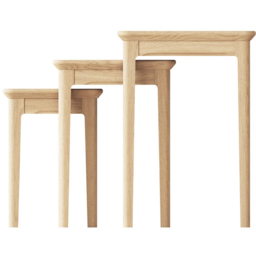 FWStyle Natural Oak Ash Veneer Nest of Tables Set of 3 - Size: 51 x 50 x 36cm - Wilko - thumbnail 4