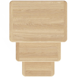 FWStyle Natural Oak Ash Veneer Nest of Tables Set of 3 - Size: 51 x 50 x 36cm - Wilko - thumbnail 6