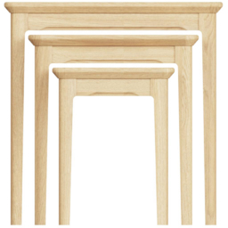 FWStyle Natural Oak Ash Veneer Nest of Tables Set of 3 - Size: 51 x 50 x 36cm - Wilko - thumbnail 5