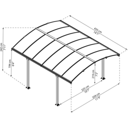 Palram Canopia Tucson 2.42 x 4.35m Grey Garden Gazebo - Wilko - thumbnail 6