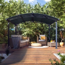 Palram Canopia Tucson 2.42 x 4.35m Grey Garden Gazebo - Wilko - thumbnail 1
