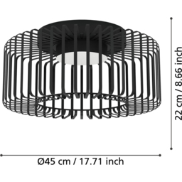 EGLO Ginestrone-Z Black Steel RGB LED Ceiling Light - Size: 22 x 45 x 22cm - Wilko - thumbnail 7