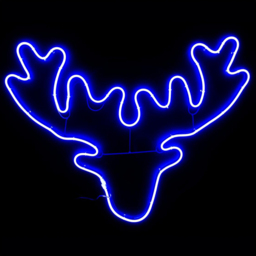 Shatchi Blue LED Stag Head Silhouette - Cream - Wilko - thumbnail 1