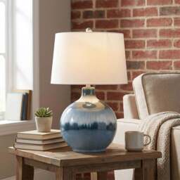 Pearl Table Lamp Blue and White - Wilko - thumbnail 7
