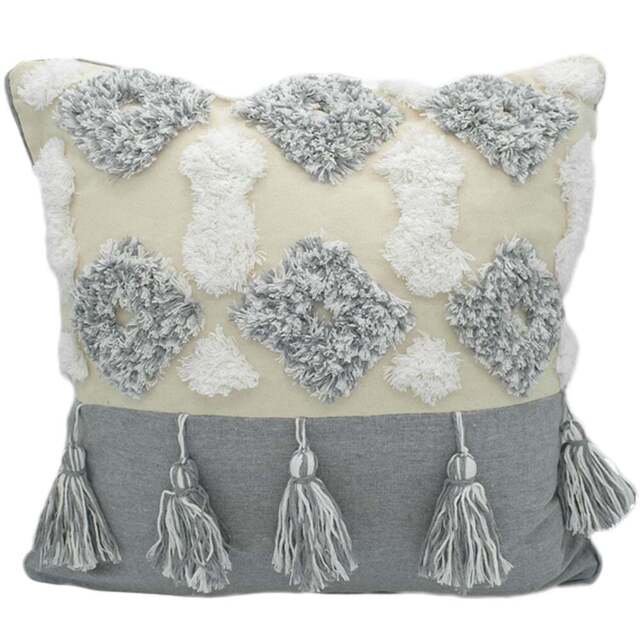 Intimates Alta Tufted Grey Filled Cushion 43 x 43cm 2 Pack - Wilko - image 1