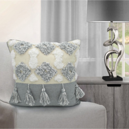 Intimates Alta Tufted Grey Filled Cushion 43 x 43cm 2 Pack - Wilko - thumbnail 3