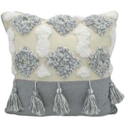 Intimates Alta Tufted Grey Filled Cushion 43 x 43cm 2 Pack - Wilko