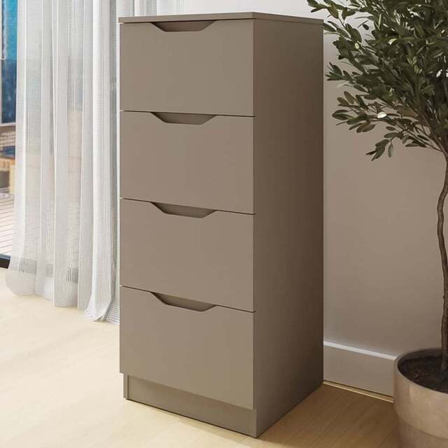 FWStyle Luno 4 Drawer Putty Modern Chest of Drawers - Brown - Wilko - image 1