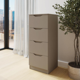 FWStyle Luno 4 Drawer Putty Modern Chest of Drawers - Brown - Wilko - thumbnail 7