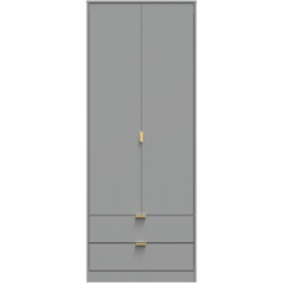 Crowndale 2 Door 2 Drawer Dusk Grey Wardrobe Ready Assembled - Size: 2 Door, 2 Drawer - Wilko - thumbnail 4