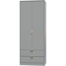 Crowndale 2 Door 2 Drawer Dusk Grey Wardrobe Ready Assembled - Size: 2 Door, 2 Drawer - Wilko - thumbnail 3
