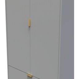 Crowndale 2 Door 2 Drawer Dusk Grey Wardrobe Ready Assembled - Size: 2 Door, 2 Drawer - Wilko - thumbnail 6