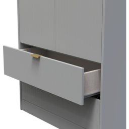Crowndale 2 Door 2 Drawer Dusk Grey Wardrobe Ready Assembled - Size: 2 Door, 2 Drawer - Wilko - thumbnail 7
