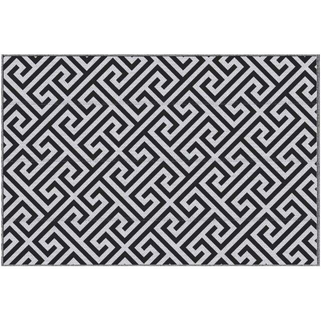 Outsunny Black and White Reversible Outdoor Rug 152 x 243cm - Size: 152 x 243 x 0.3cm - Wilko - image 1