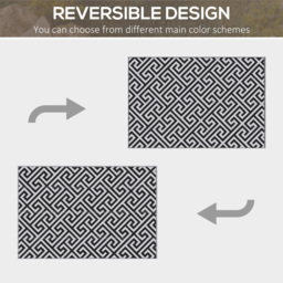 Outsunny Black and White Reversible Outdoor Rug 152 x 243cm - Size: 152 x 243 x 0.3cm - Wilko - thumbnail 7