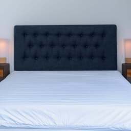 Bedmaster Lona King Size Midnight Linen Buttoned Headboard - Blue - Wilko