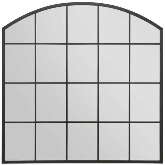 MirrorOutlet The Arcus Black Framed Arched Wall Garden Mirror 100 x 100cm - Size: 100 x 100 x 3cm - Wilko - image 1