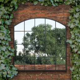 MirrorOutlet The Arcus Black Framed Arched Wall Garden Mirror 100 x 100cm - Size: 100 x 100 x 3cm - Wilko - thumbnail 3