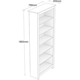 Lexington 6 Shelf Grey Bookcase - Wilko - thumbnail 4