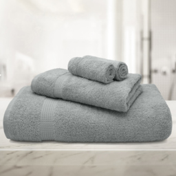 Mayfair Egyptian Cotton Platinum Bath Towel Set of 2 - Grey - Wilko - thumbnail 3