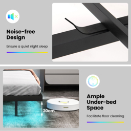 Costway King Size Grey Floating Bed Frame with Charging Station - Wilko - thumbnail 7