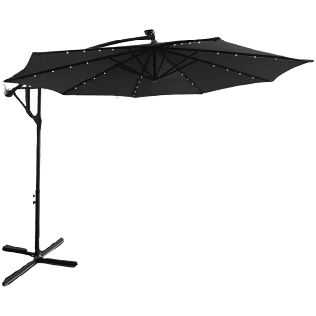 Home Source Palmera Grey Solar LED Cantilever Parasol 3m - Wilko - image 1